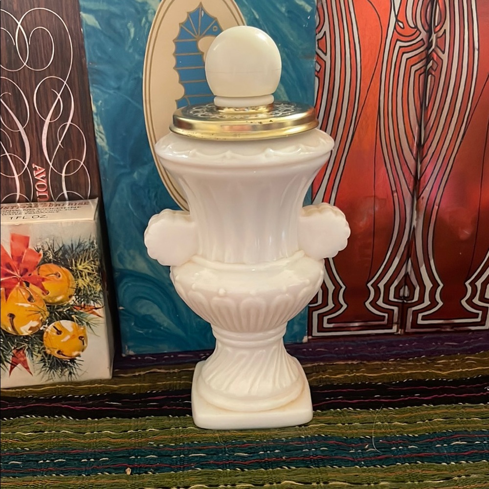 Avon White Classic Vase with Ornate Design